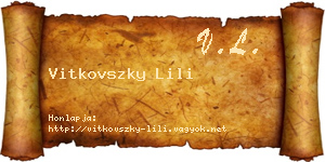 Vitkovszky Lili névjegykártya