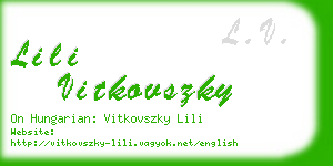 lili vitkovszky business card